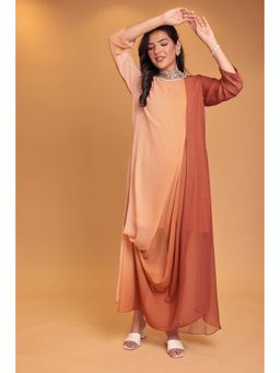 Zari Jaipur - Orange Ombre Print Kurta