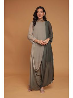 Zari Jaipur - Grey Ombre Print Kurta