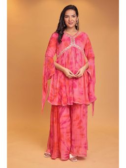 Zari Jaipur - Pink Embroidery Kurta & Palazzo (Set of 2)