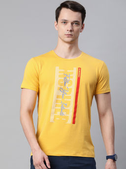 Pierre Carlo - Mustard Cotton T-Shirt
