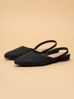 ERIDANI - Ellie Black Closed Toe Slingback Sandals for Women