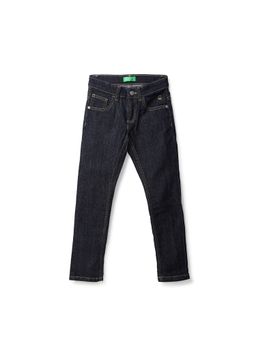 United Colors of Benetton - Boys Navy Blue Solid Jeans