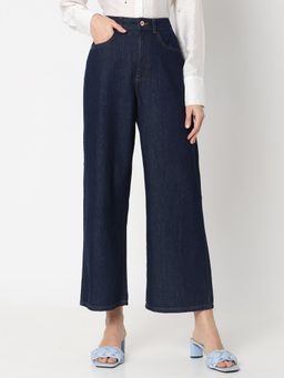 VERO MODA - Dark Blue High Rise Wide Leg Jeans