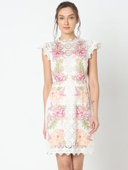 VERO MODA - White Floral Lace Dress