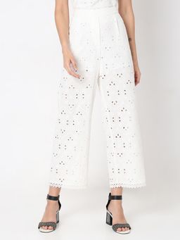 VERO MODA - White Schiffli Pants