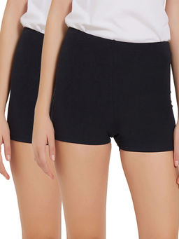 SOIE - Women Mid Rise Breathable Mid Thigh Length Cycling Shorts (Pack of 2)