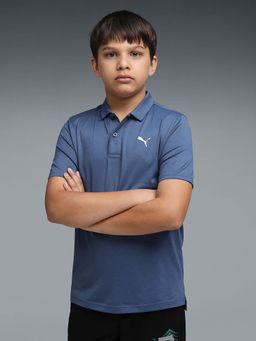 Puma - Unisex Blue Solid/Plain Polo T-Shirt