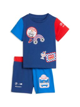 Puma - Unisex Blue Printed T-Shirt & Short