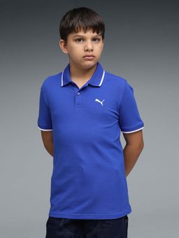 Puma - Boys Blue Solid/Plain Polo T-Shirt