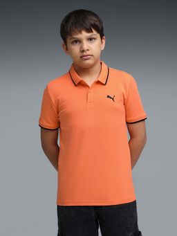 Puma - Boys Orange Solid/Plain Polo T-Shirt