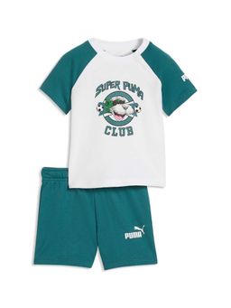 Puma - Unisex White Printed T-Shirt & Short