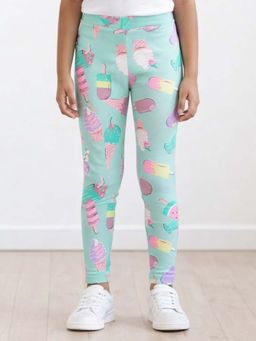 ANTHRILO - Girls Aqua Printed Leggings