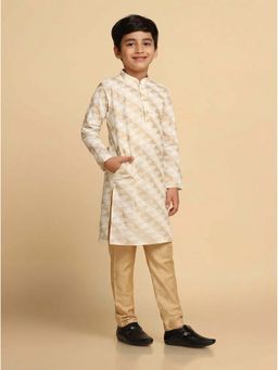 KISAH - Boys Off White Printed Kurta & Pyjama
