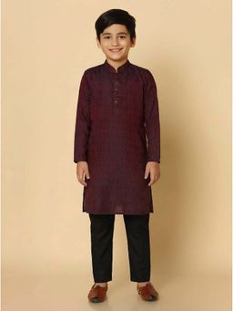 KISAH - Boys Magenta Printed Kurta & Pyjama