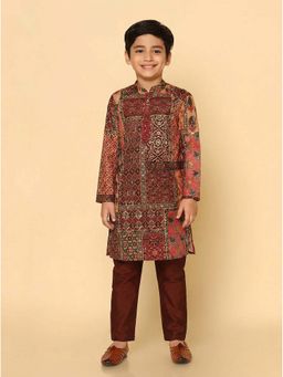KISAH - Boys Multi-Color Printed Kurta & Pyjama