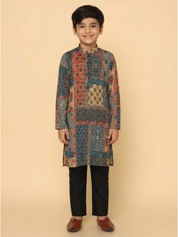KISAH - Boys Multi-Color Printed Kurta & Pyjama