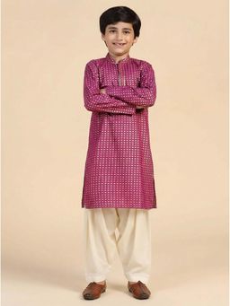 KISAH - Boys Pink Printed Kurta & Pyjama