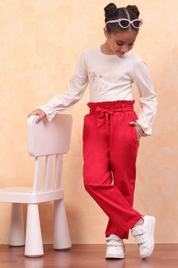 Biba - Beige Embroidered Cotton Top and Pant