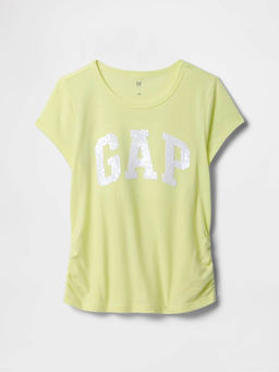 GAP - Girls Embellished Logo Relaxed Fit Round-Neck T-Shirt