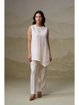 Naseebo - White Cloud Dancer Asymmetrical Co-Ord Set