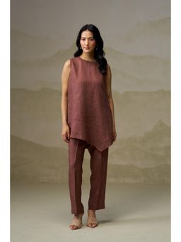 Naseebo - Mocha Brown Asymmetrical Co-Ord Set
