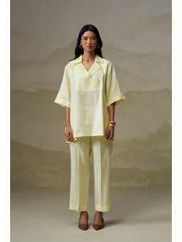 Naseebo - Butter Yellow Collared Co-Ord Set