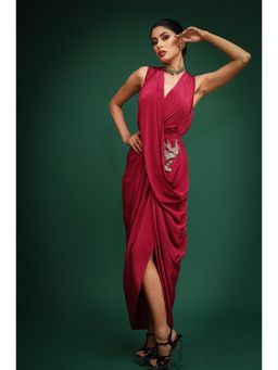 The Black Sheep Collective - Magenta Garuda Draped Dress