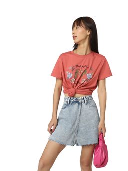 ONLY - Women Printed Pink T-Shirt