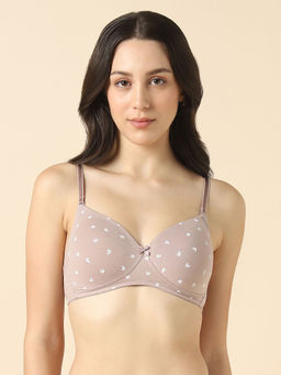 Van Heusen - Women Printed Wireless Padded Bra Beige