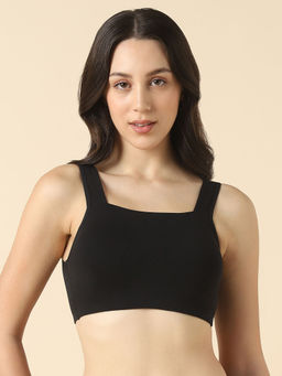 Van Heusen - Women Solid Anti Bacterial Wireless Full Coverage Padded Bra Black