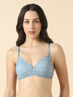 Van Heusen - Women Solid Wireless Full Coverage Padded T-Shirt Bra Aqua