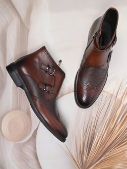 Cobblerz - Men Coffee Brown Brogues Boots