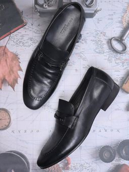 Cobblerz - Men Black Solid Formal Loafers