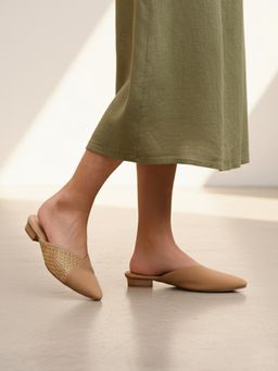 Monrow - Women Rosia Beige Mules Heels