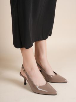 Drop Bold - Brown Pointed Toe Slingback Stilettos Heels For Women