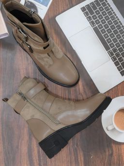 Ronnie Grey - Women Khaki Casual Boots
