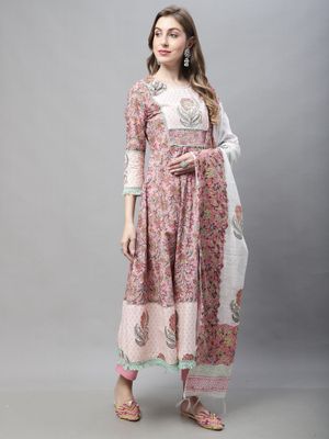 Rajnandini Women's Jaipuri Printed Kurti - Pure Cambric Cotton, Baby Pink, Size 4XL | Casual Indian Tunic - View #10