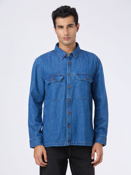 Pepe Jeans - Blue Double Pocket Denim Shirt