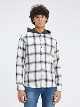 Pepe Jeans - White Check Hooded Shirt