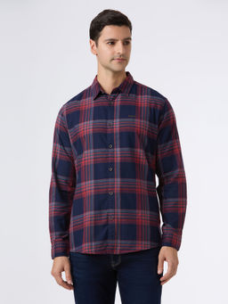 Pepe Jeans - Navy Blue & Red Check Regular Shirt