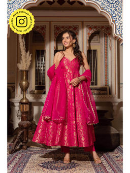 Bhavini Paris - Ridhi Pink Anarkali Kurta with Pant and Dupatta (Set of 3)