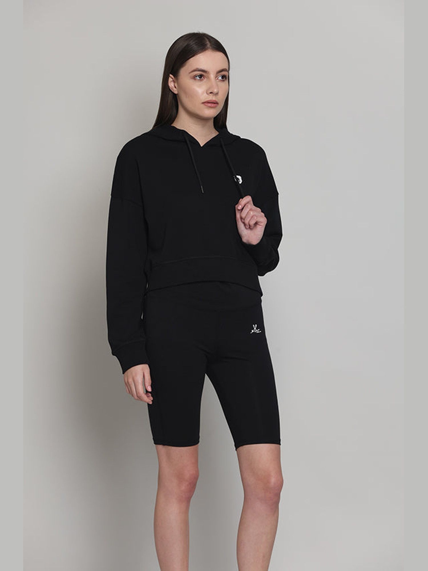 Black Pure Cotton Hoodie
