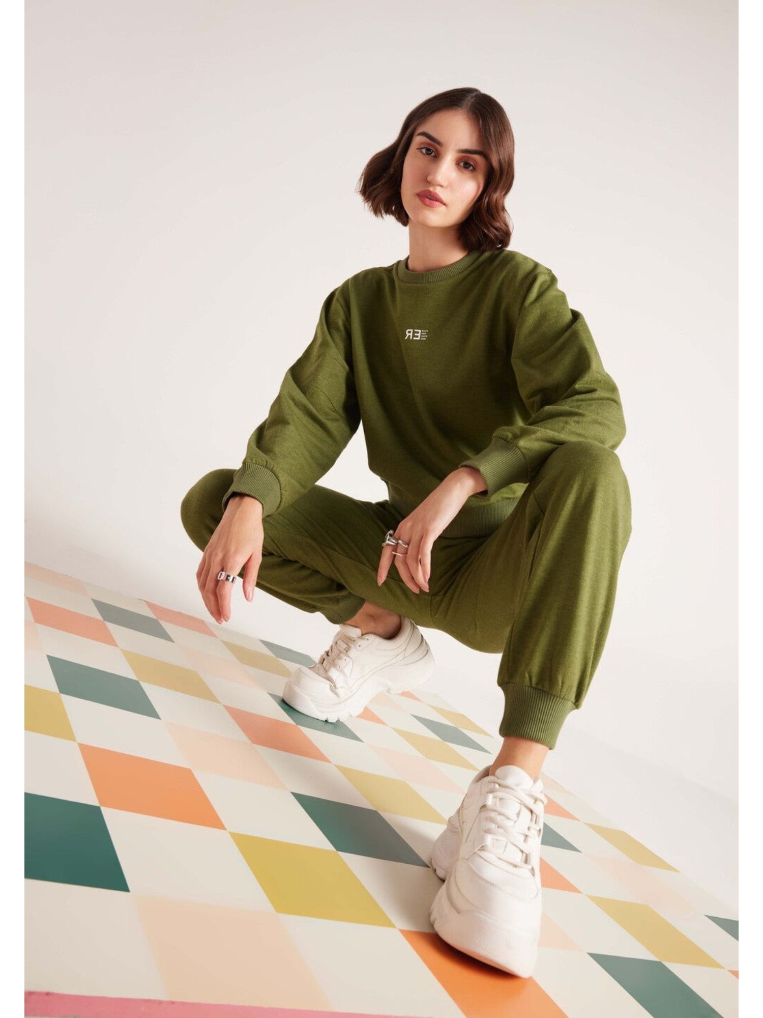 Green Cotton Sweatshirt