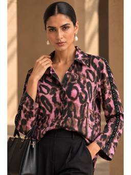 Sheczzar - Pink Printed Georgette Shirt