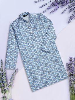 Sanwara - Stylish Printed Blue Kurta for Boys