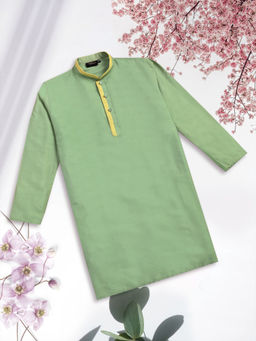 Sanwara - Stylish Solid Green Kurta for Boys