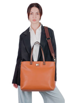 HIE - Orange Leena Tote Bag with Detachable Strap