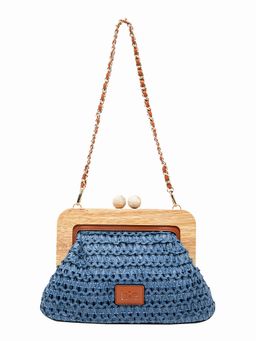 HIE - Blue Phoebe Clutches with Detachable Sling Chain