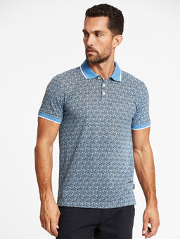 LINDBERGH - Blue Printed Polo Collar T Shirt