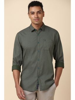 Allen Solly - Men Grey Custom Fit Printed Full Sleeves Casual Shirt